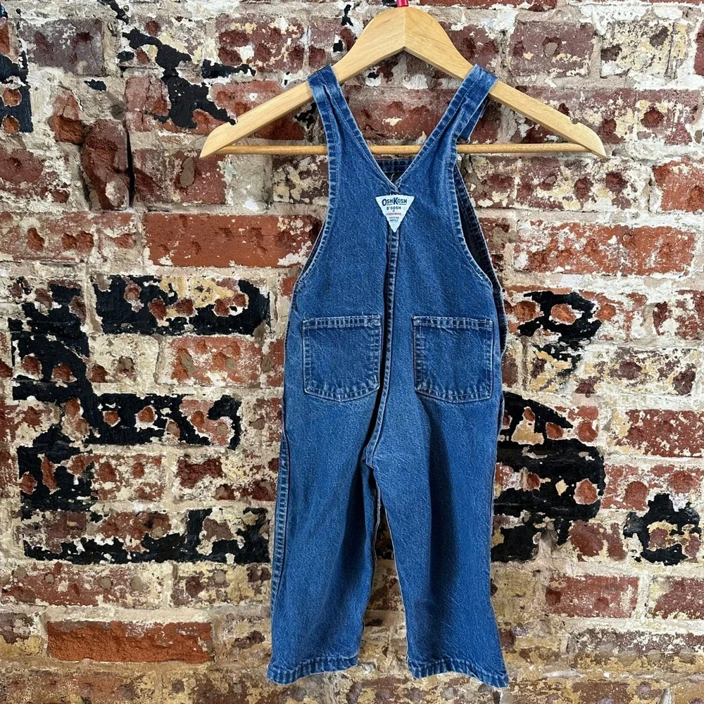 Vintage Oshkosh Jean Denim Toddler Overalls Boys 3T